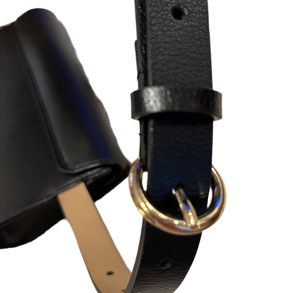 Michael Kors Black Leather Belt/Travel Bag with Signature Logo in Gold Tone ✨ - Picture 10 of 12